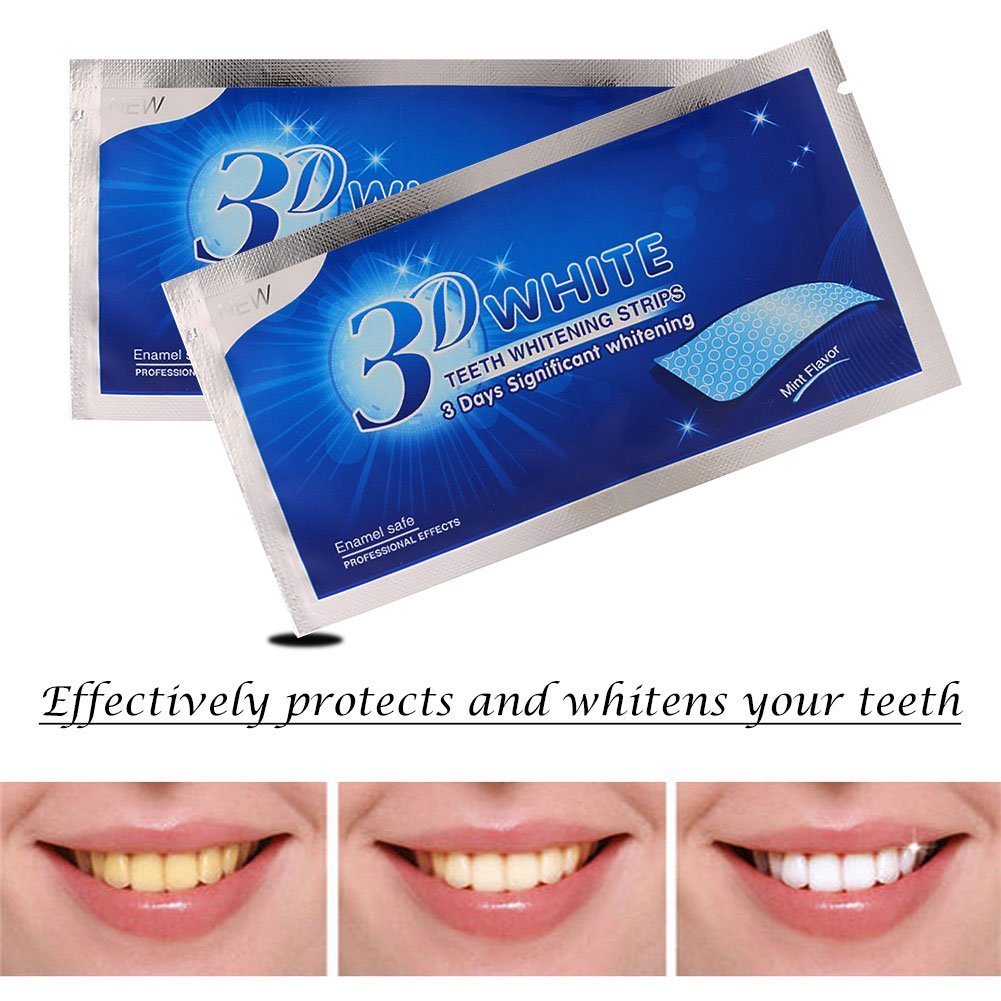 Tiras Blanqueadoras Dentales 3D | Kit Blanqueamiento Dental con 7 Pares | Sonrisa Más Blanca en Casa