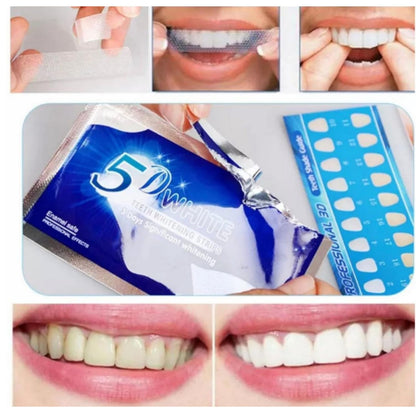 Tiras Blanqueadoras Dentales 3D | Kit Blanqueamiento Dental con 7 Pares | Sonrisa Más Blanca en Casa