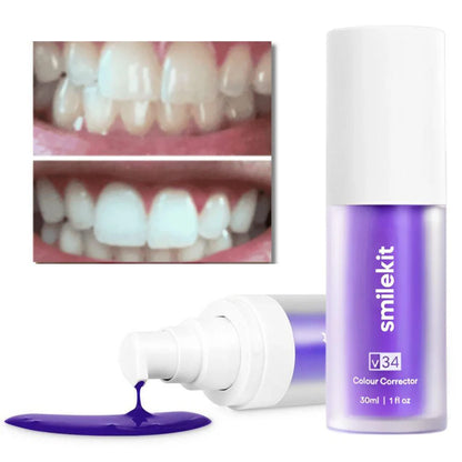 Hismile V34 Corrector Dental Morado Original – Dientes Más Blancos al Instante | Sin Peróxido y Sin Sensibilidad